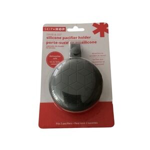 Skip Hop Grab and Go Silicone Pacifier Holder Gray‎ Dishwasher Safe Fits 2